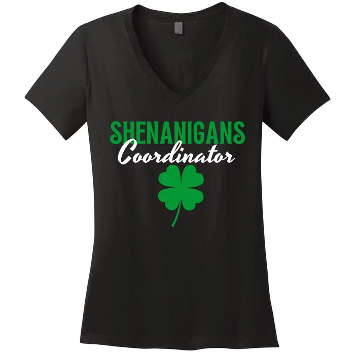 Shenanigans Coordinator Funny St Patrick's Day Women's V-Neck T-Shirt