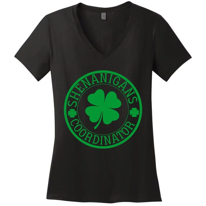 Shenanigans Coordinator Funny St Patrick's Day Women's V-Neck T-Shirt