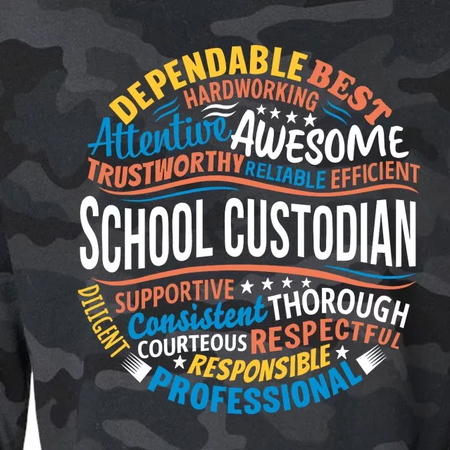 School Custodians Funny Appreciation Gift Cropped Pullover Crew