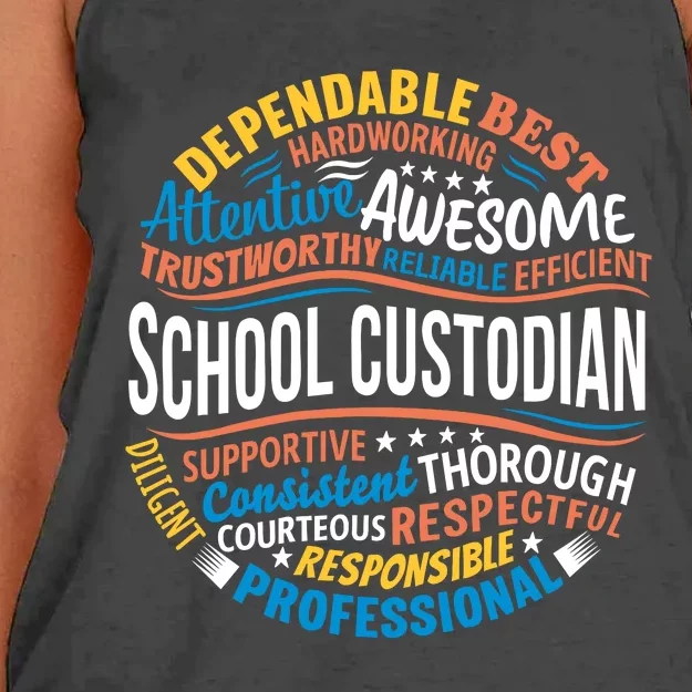 School Custodians Funny Appreciation Gift Women's Knotted Racerback Tank