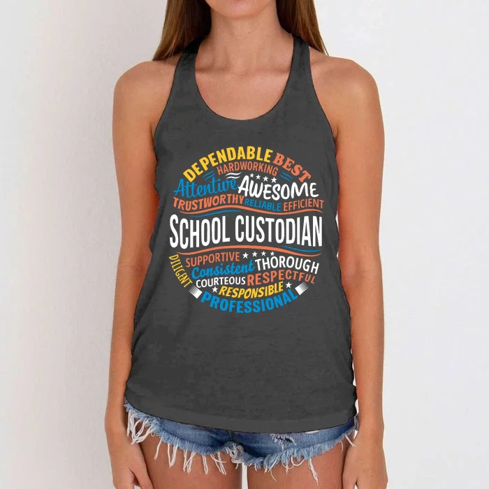 School Custodians Funny Appreciation Gift Women's Knotted Racerback Tank