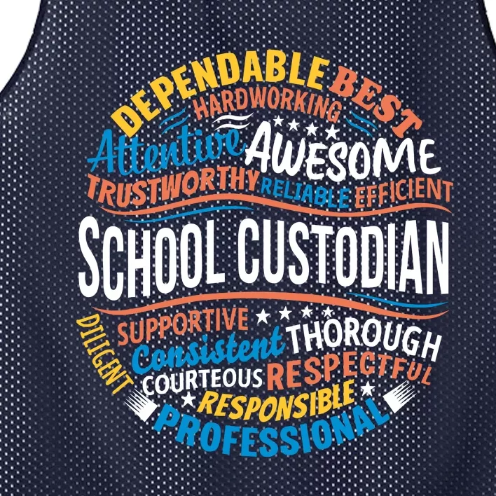 School Custodians Funny Appreciation Gift Mesh Reversible Basketball Jersey Tank