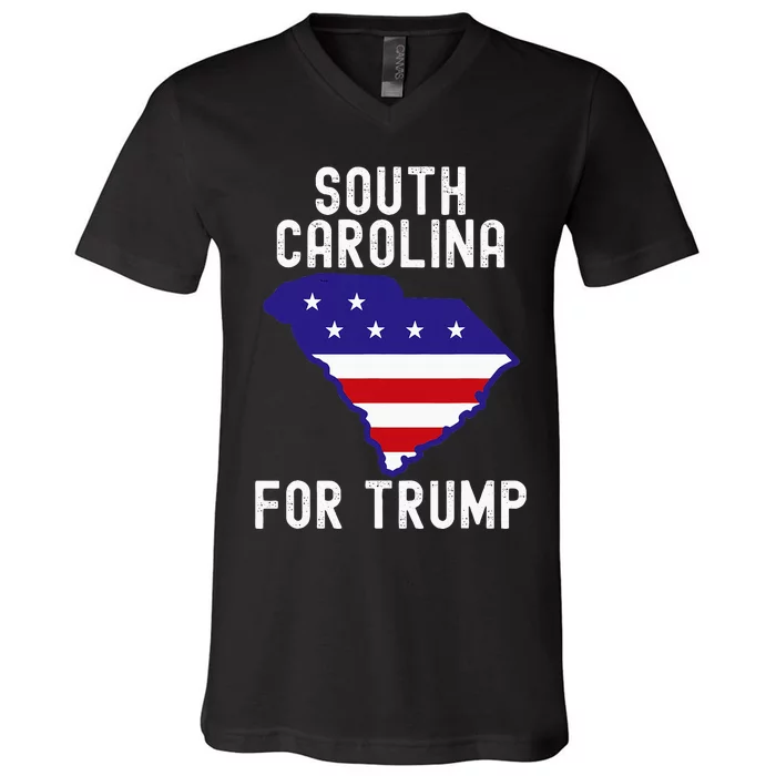 South Carolina For Trump Donald Trump Us Election V-Neck T-Shirt