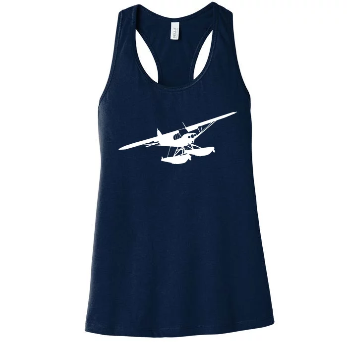 Super Cub Floatplane Airplane Bushplane Flying Pilot Women's Racerback Tank