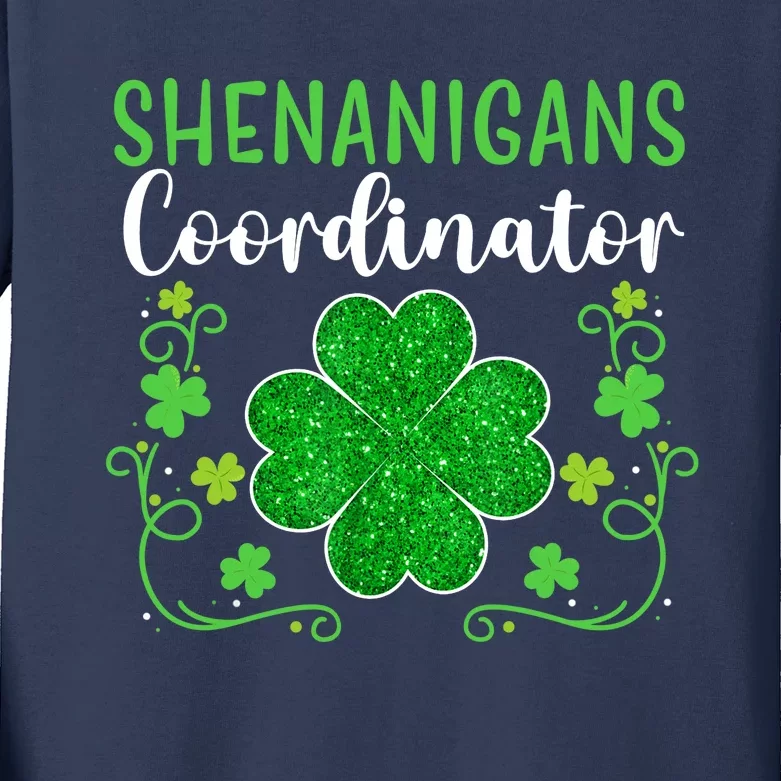 Shenanigans Coordinator Funny St Patrick's Day Teacher Kids Long Sleeve Shirt