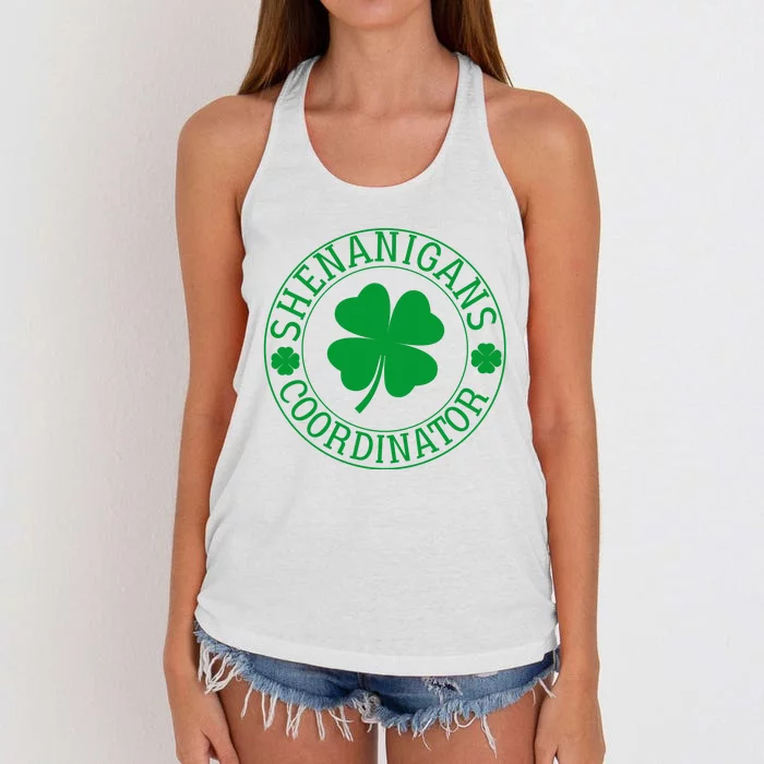 Shenanigans Coordinator Funny St Patrick's Day Women's Knotted Racerback Tank