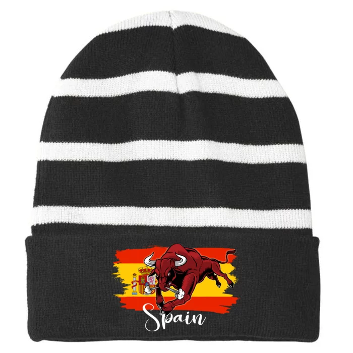 Spanish Clothes For Wo Spain Striped Beanie with Solid Band