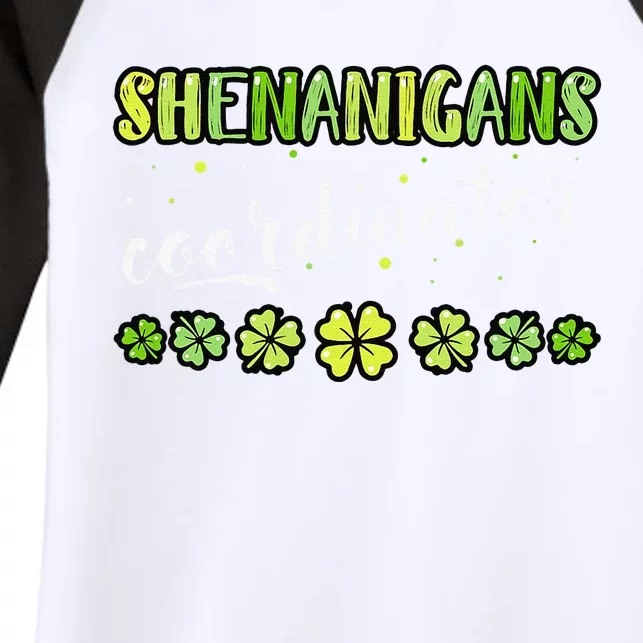 Shenanigans Coordinator Funny Teacher St Patrick's Day Lucky Women's Tri-Blend 3/4-Sleeve Raglan Shirt