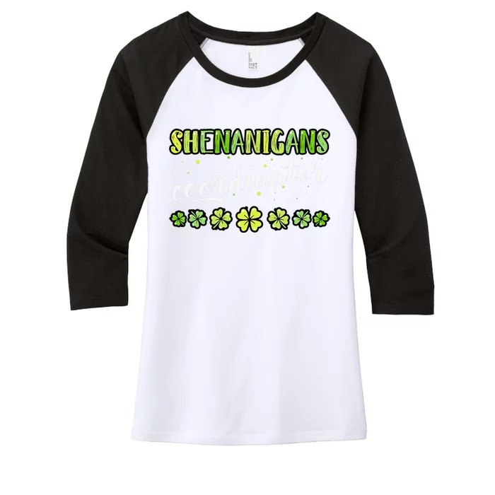 Shenanigans Coordinator Funny Teacher St Patrick's Day Lucky Women's Tri-Blend 3/4-Sleeve Raglan Shirt