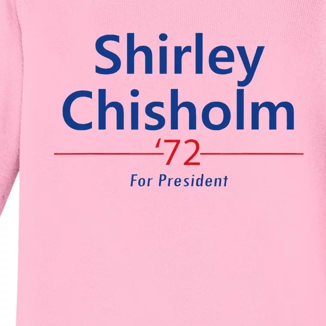 Shirley Chisholm For President 1972 Light Baby Long Sleeve Bodysuit