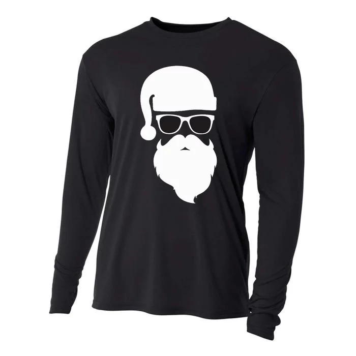 Santa Claus Face Sunglasses with Hat Beard Christmas Cooling Performance Long Sleeve Crew