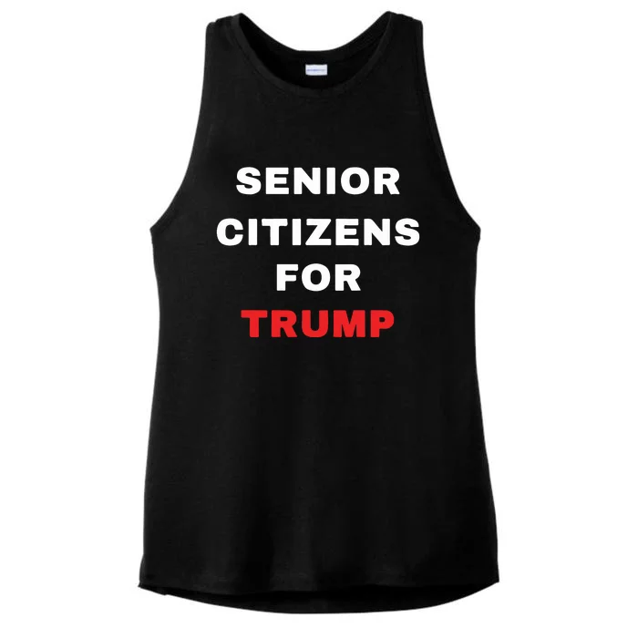 Seniors Citizens For Trump Ladies Tri-Blend Wicking Tank