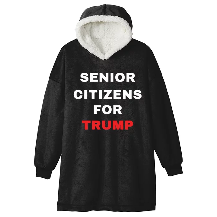 Seniors Citizens For Trump Hooded Wearable Blanket