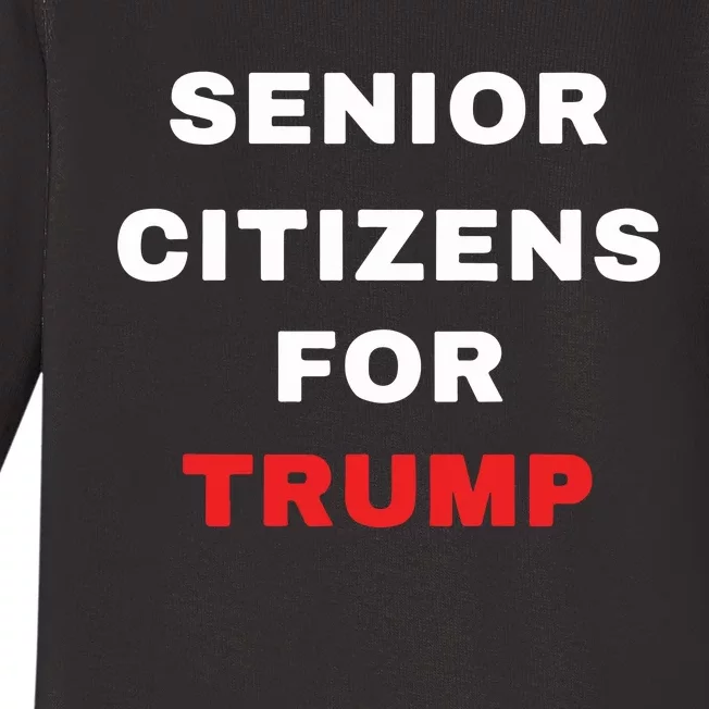 Seniors Citizens For Trump Baby Long Sleeve Bodysuit