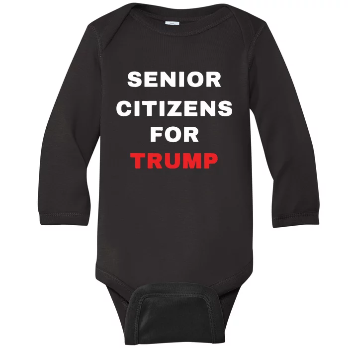 Seniors Citizens For Trump Baby Long Sleeve Bodysuit