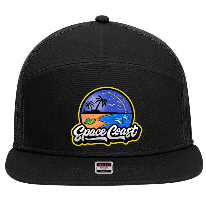 Space Coast Florida Space And Rocket Program 7 Panel Mesh Trucker Snapback Hat