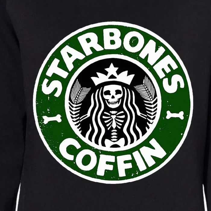 Starbones Coffin Funny Horror Coffee Womens California Wash Sweatshirt