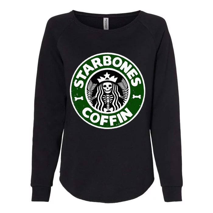 Starbones Coffin Funny Horror Coffee Womens California Wash Sweatshirt