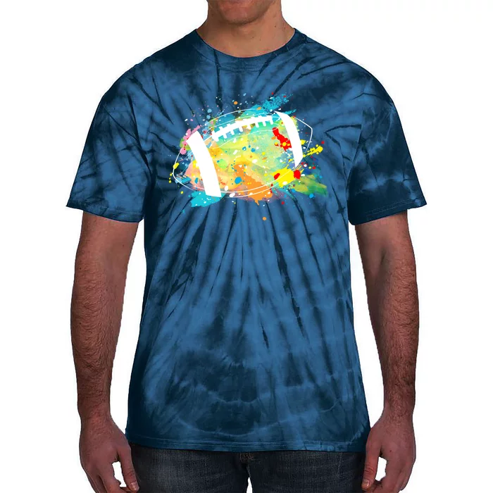 Splattered Colorful Football Lover Tie-Dye T-Shirt