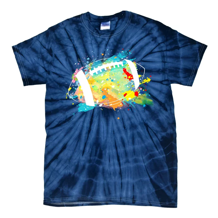 Splattered Colorful Football Lover Tie-Dye T-Shirt