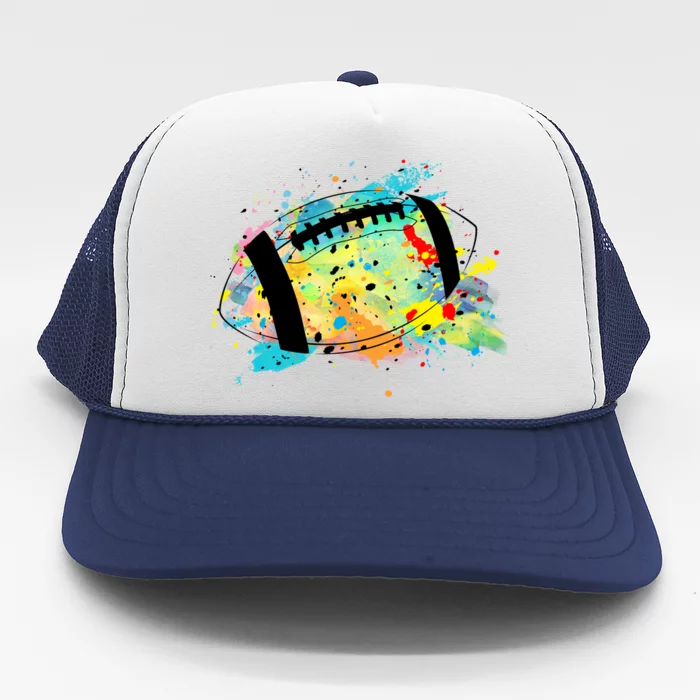 Splattered Colorful Football Lover Trucker Hat