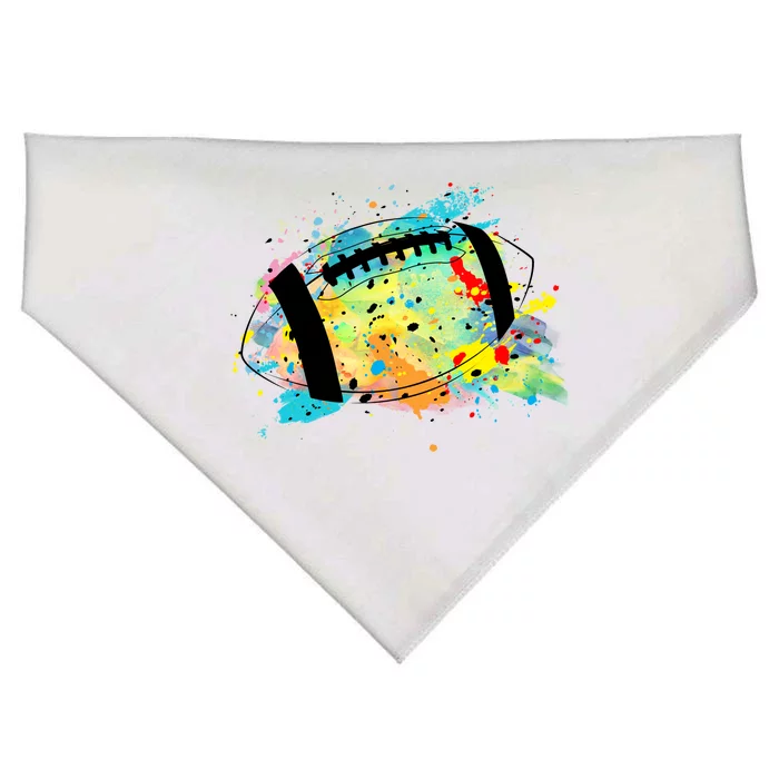 Splattered Colorful Football Lover USA-Made Doggie Bandana