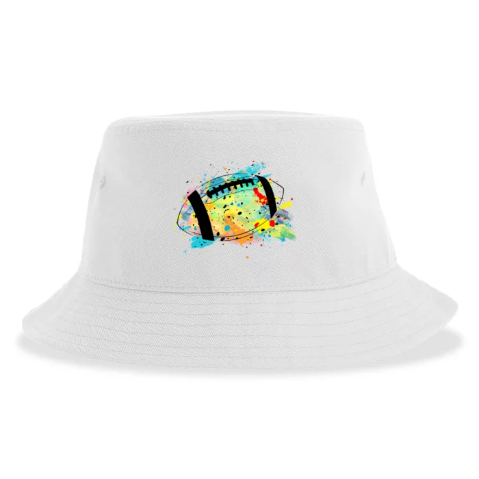 Splattered Colorful Football Lover Sustainable Bucket Hat