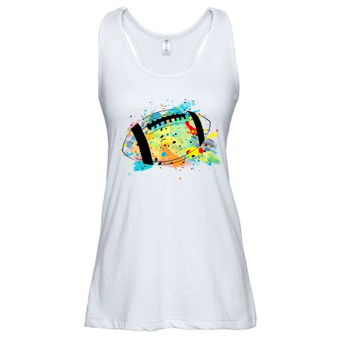 Splattered Colorful Football Lover Ladies Essential Flowy Tank