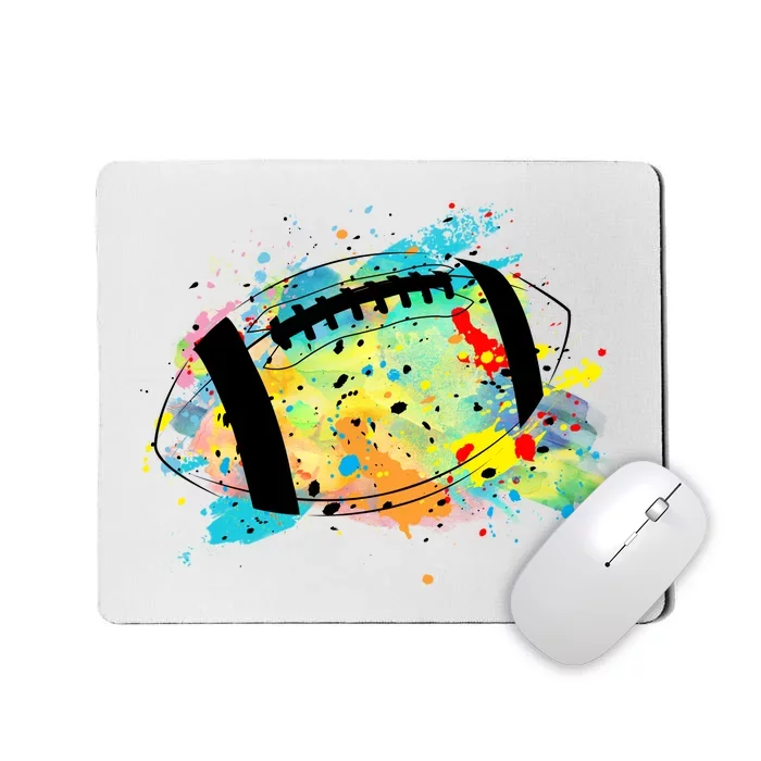 Splattered Colorful Football Lover Mousepad