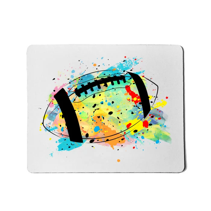 Splattered Colorful Football Lover Mousepad