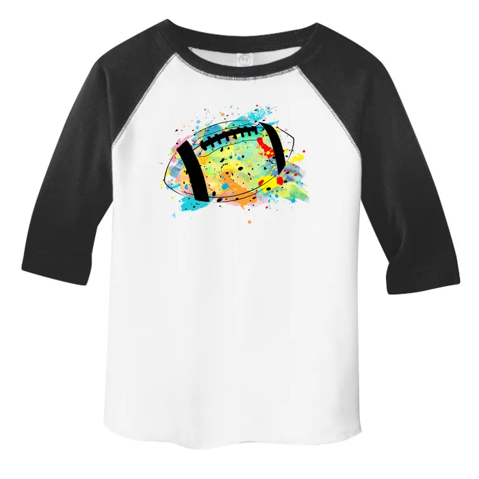 Splattered Colorful Football Lover Toddler Fine Jersey T-Shirt