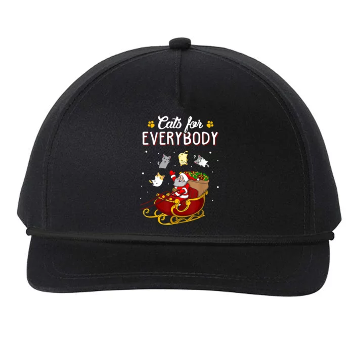 Santa Cats For Everybody Ugly Christmas Sweater Cat Lover Great Gift Snapback Five-Panel Rope Hat