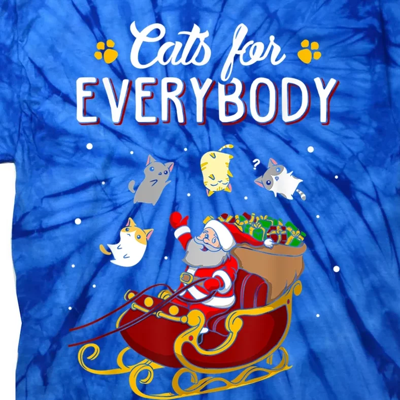 Santa Cats For Everybody Ugly Christmas Sweater Cat Lover Great Gift Tie-Dye T-Shirt