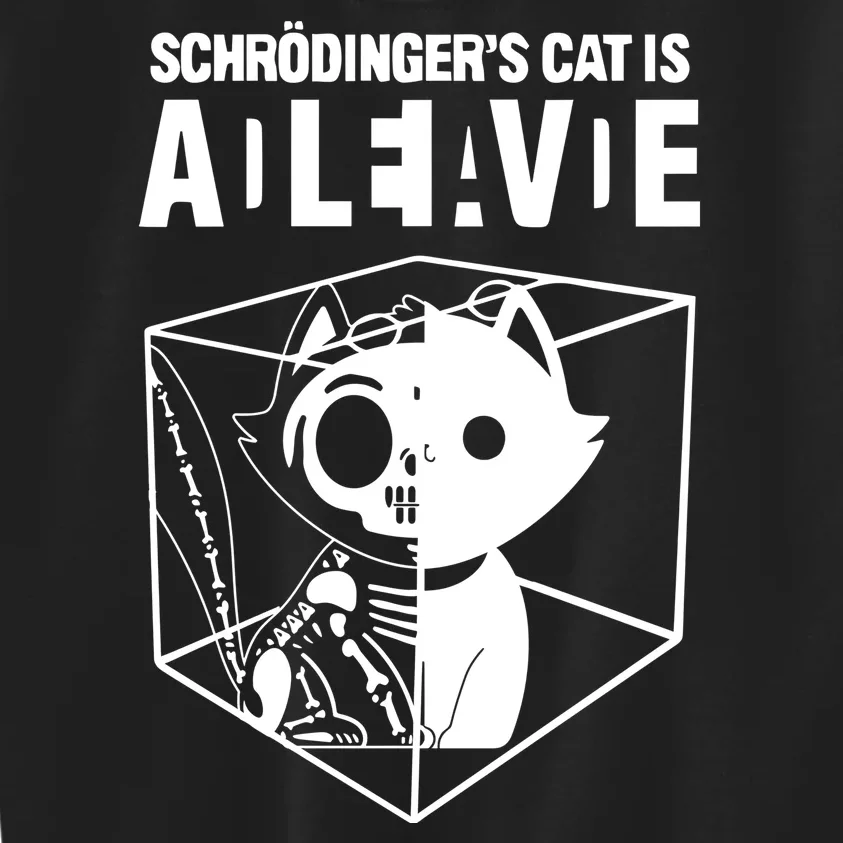 Schrodinger’s Cat Funny Science Cat Dead And Alive Kids Sweatshirt