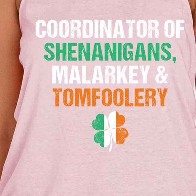 Shenanigans Coordinator Funny St Patricks Day Gift Women's Knotted Racerback Tank