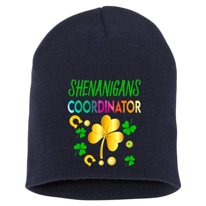 Shenanigans Coordinator Funny Teacher St Patrick's Day Short Acrylic Beanie