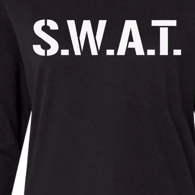 SWAT Costume Funny Halloween Group Outfit Funny Funny Womens Cotton Relaxed Long Sleeve T-Shirt