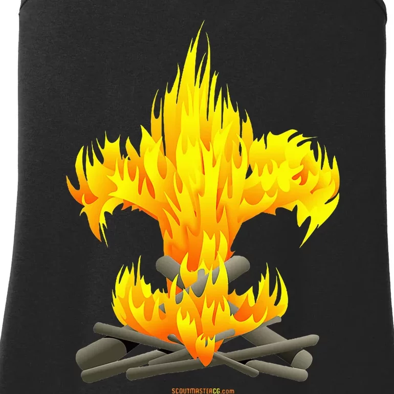 Scout Camp Fire Original Fleurdelis Ladies Essential Tank