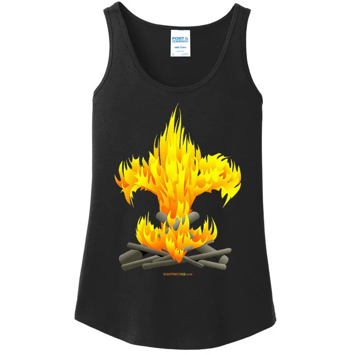 Scout Camp Fire Original Fleurdelis Ladies Essential Tank