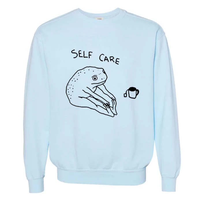 Self Care Frog Garment-Dyed Sweatshirt