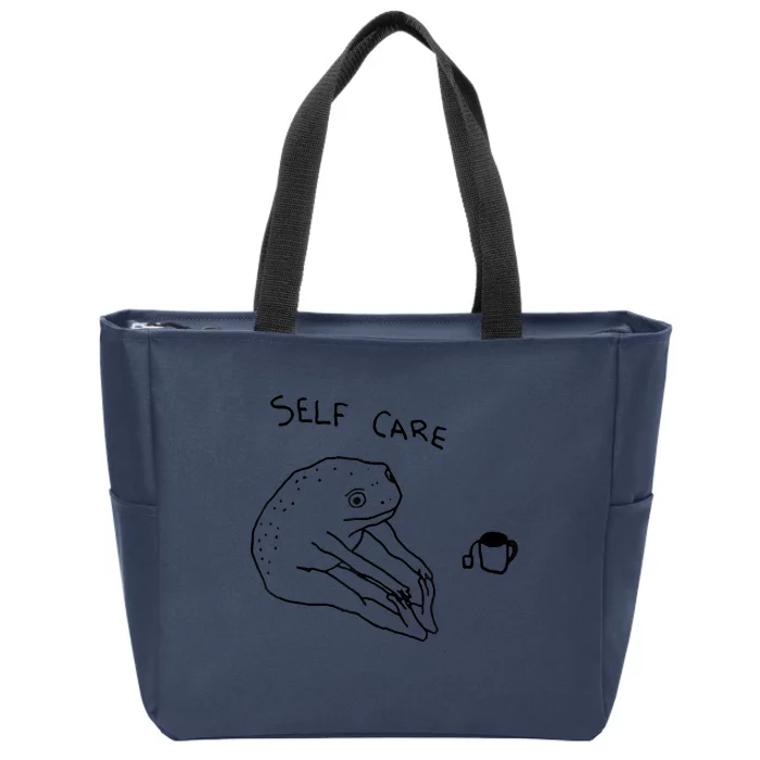 Self Care Frog Zip Tote Bag