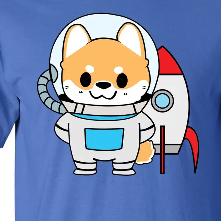 Shiba Cute Fox Rocket Ship Cartoon Tall T-Shirt