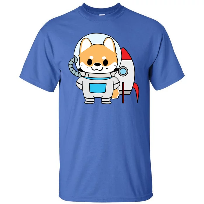 Shiba Cute Fox Rocket Ship Cartoon Tall T-Shirt