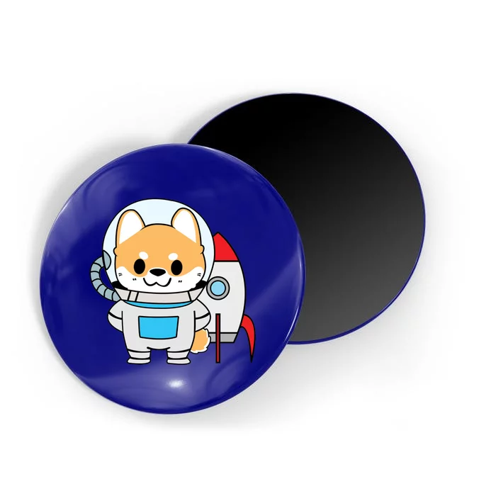 Shiba Cute Fox Rocket Ship Cartoon Magnet