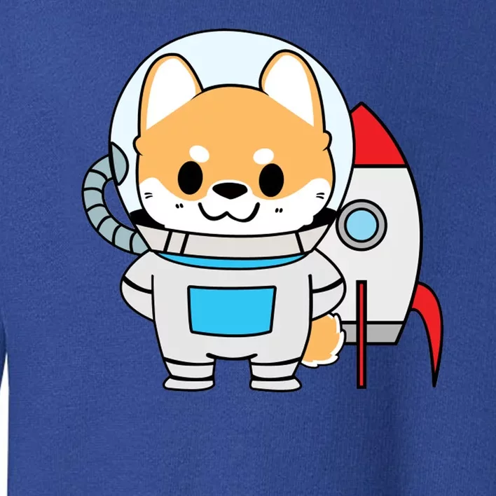 Shiba Cute Fox Rocket Ship Cartoon Toddler Sweatshirt