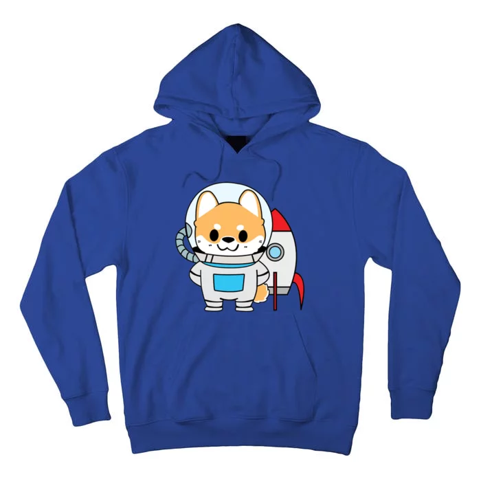 Shiba Cute Fox Rocket Ship Cartoon Tall Hoodie