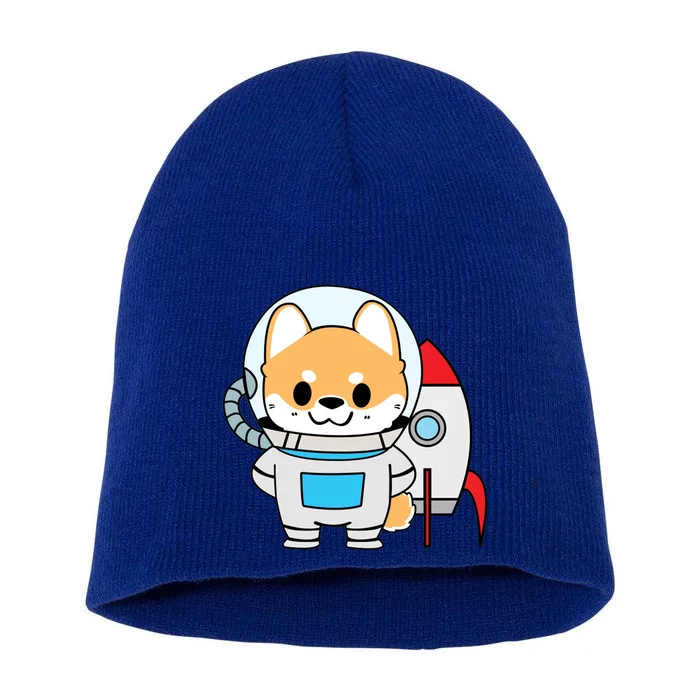 Shiba Cute Fox Rocket Ship Cartoon Short Acrylic Beanie