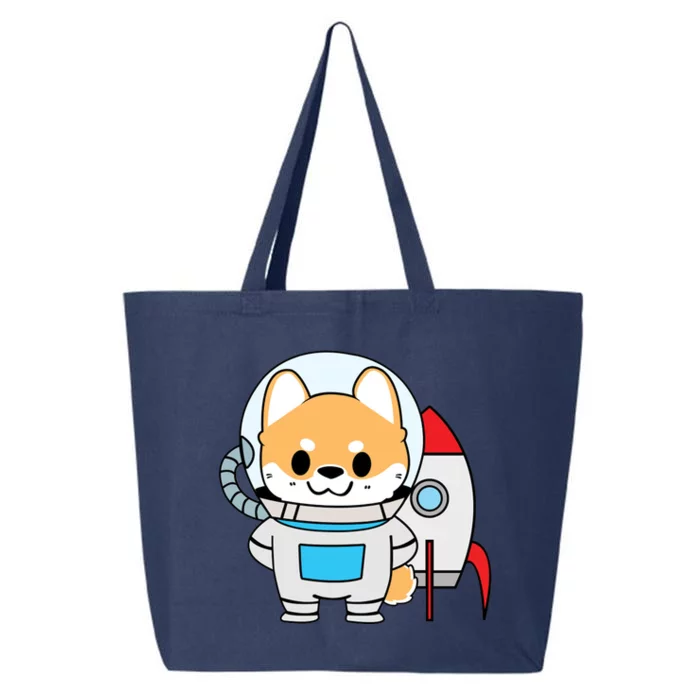 Shiba Cute Fox Rocket Ship Cartoon 25L Jumbo Tote