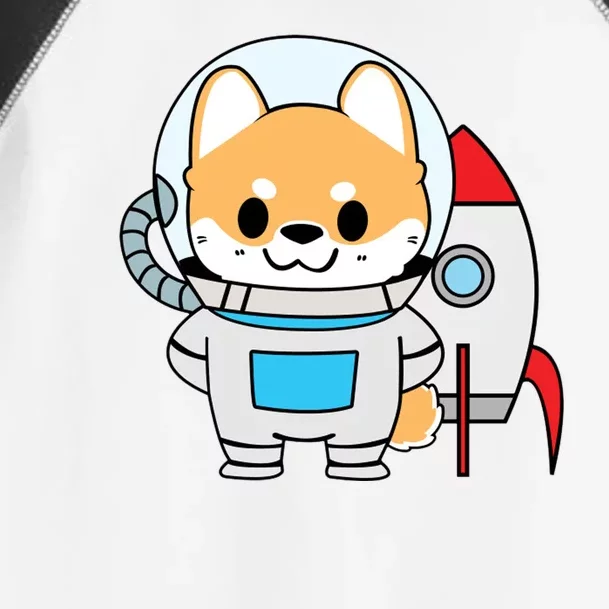 Shiba Cute Fox Rocket Ship Cartoon Toddler Fine Jersey T-Shirt