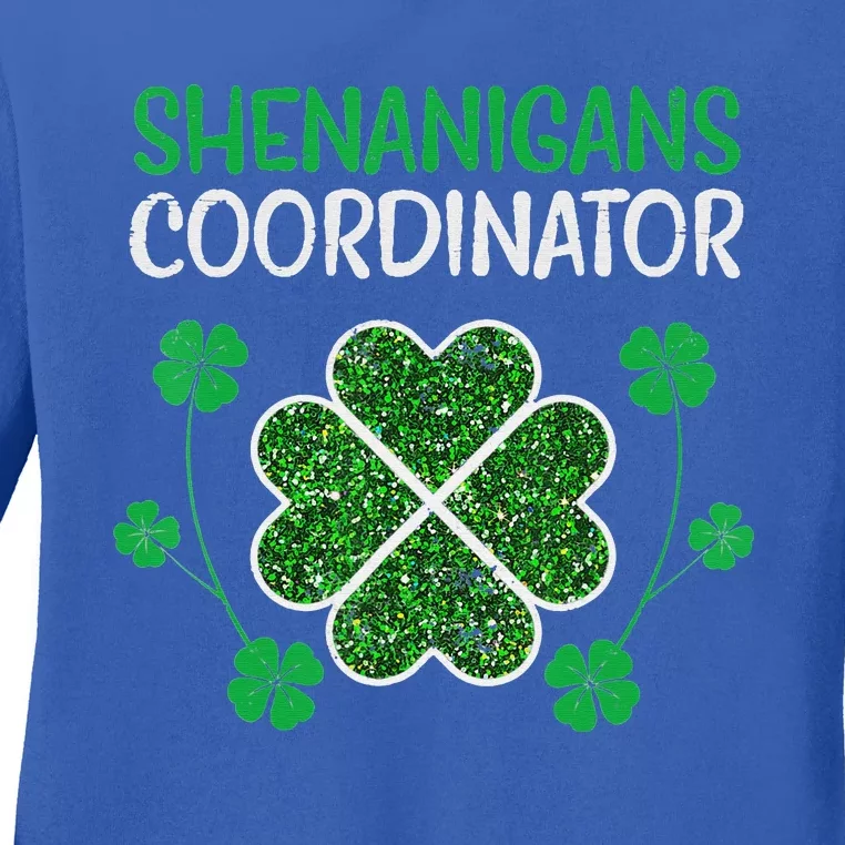 Shenanigans Coordinator Funny St Patricks Day Teacher Ladies Long Sleeve Shirt